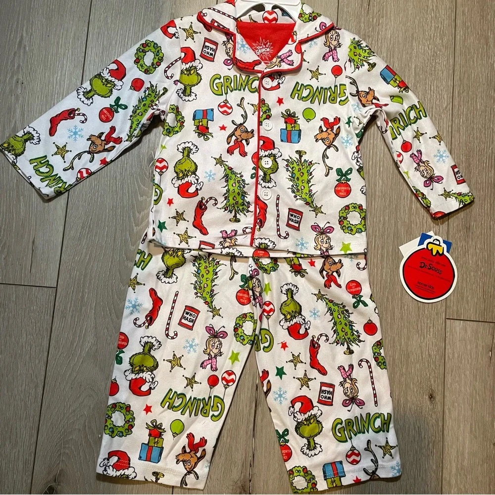 NWT Dr. Seuss The Grinch & Cindy Lou Who Toddler 2-Pc Pajama‎ Set 2T